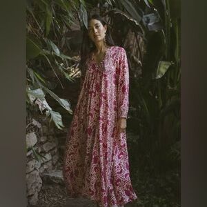 Natalie Martin Fiore Pink Silk Caftan / Dress, size XS